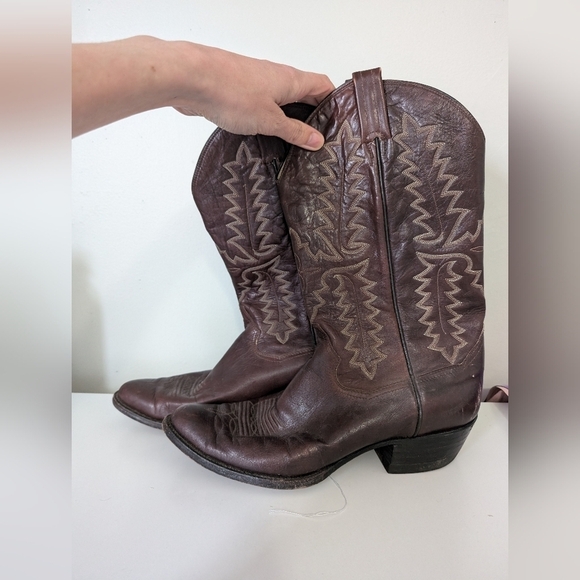 Biltrite Womens Sz 11 Brown Leather Cowboy Cowgirl Boots Brown Vintage - Picture 9 of 10